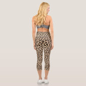 Leggings Capri Poster de animal, Léopard Brown, Spots de guépard, (Verso)