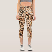 Leggings Capri Poster de animal Leopard de crème (Recto)