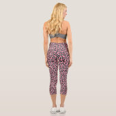 Leggings Capri Poster de animal, Léopard Rose, Zones De Cheetah, (Verso)