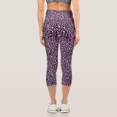 Leggings Capri Poster de animal, Léopard Violet, Spots De Cheetah (Verso)