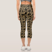 Leggings Capri poster de animal motif léopard brun (Verso)