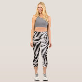 Leggings Capri Poster de animal noir blanc Zebra (Recto)