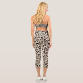 Leggings Capri Poster de animal sauvage léopard + Monogramme (Verso)