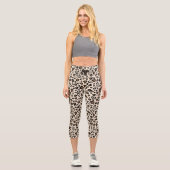 Leggings Capri Poster de animal sauvage léopard + Monogramme (Recto)