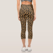 Leggings Capri Poster de animal sauvage léopard + Monogramme (Verso)