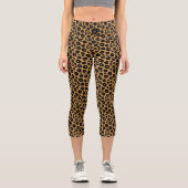 Leggings Capri Poster de animal sauvage léopard + Monogramme (Recto)