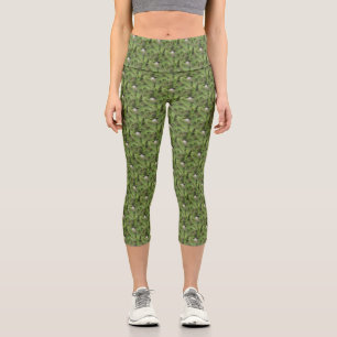 Leggings Capri Poules et poulets Succulents Motif de la nature