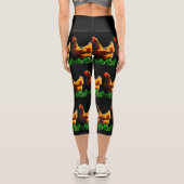 Leggings Capri Poulets colorés Brown rouge vert (Verso)