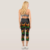Leggings Capri Poulets colorés Brown rouge vert (Verso)