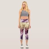 Leggings Capri Poussière fumée Brown Abstraite violette (Recto)