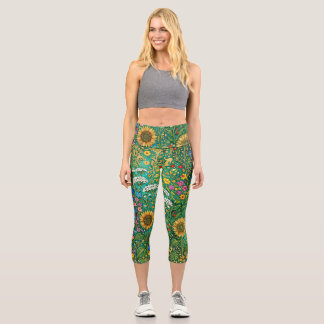 Leggings Capri Prairie de tournesols de Klimt