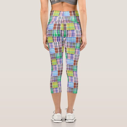 Leggings Capri Preppy Patchwork Madras Look #1 (Verso)