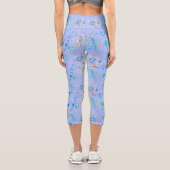 Leggings Capri Pretty Blue Floral Garden  (Verso)