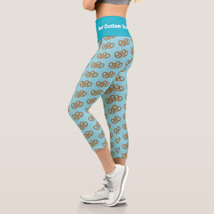 Leggings Capri Pretzels avec votre légende drôle à la taille joli