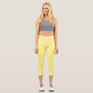 Leggings Capri publicité jaune pastel personnalisée couleur unie
