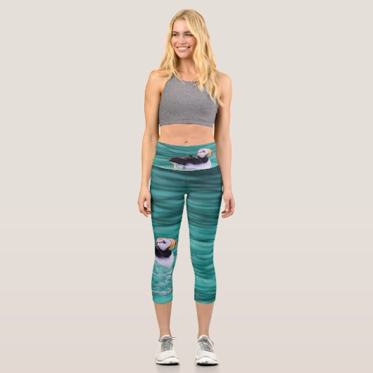 Leggings Capri Puffin In Resurrection Bay, Alaska (Recto)