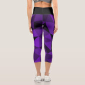 Leggings Capri Purple black geometric mesh pattern (Verso)