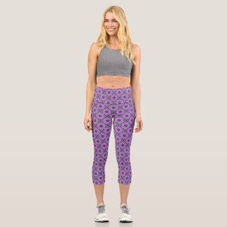 Leggings Capri Purple Peace Energy Mandala Geometry