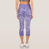 Leggings Capri Purple Periwinkle et blanc Mandala Yoga Capri (Verso)