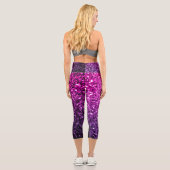 Leggings Capri Purple Pink Ombre faux parties scintillant scintil (Verso)