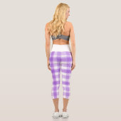 Leggings Capri Purple Plaid Pretty Pastel (Verso)