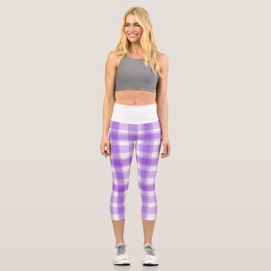 Leggings Capri Purple Plaid Pretty Pastel (Recto)
