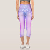 Leggings Capri Purple rose Neon Parties scintillant Danse Capri L (Verso)