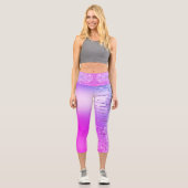 Leggings Capri Purple rose Neon Parties scintillant Éclaircisseme (Recto)