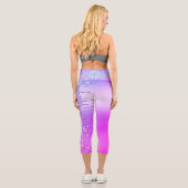 Leggings Capri Purple rose Neon Parties scintillant Éclaircisseme (Verso)
