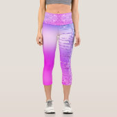 Leggings Capri Purple rose Neon Parties scintillant Éclaircisseme (Recto)