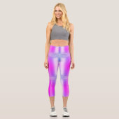 Leggings Capri Purple rose Neon Parties scintillant  Lèvres Capri (Recto)