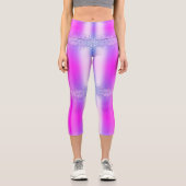 Leggings Capri Purple rose Neon Parties scintillant  Lèvres Capri (Recto)