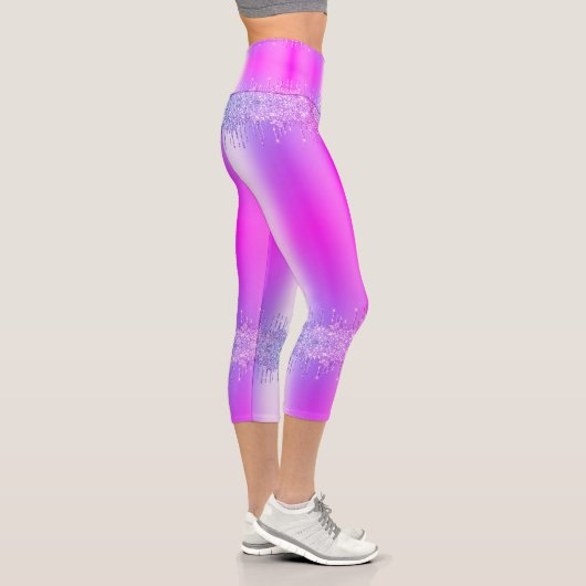 Leggings Capri Purple Rose Parties scintillant Drips Partie Capri (Droite)