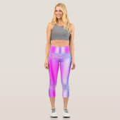 Leggings Capri Purple Rose Parties scintillant Drips Partie Capri (Recto)