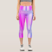 Leggings Capri Purple Rose Parties scintillant Drips Partie Capri (Recto)