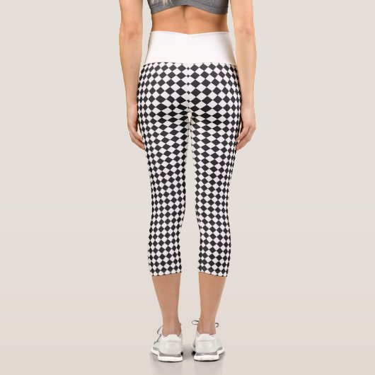 Leggings Capri Racing noir blanc Checker indicateur Initiales per (Verso)
