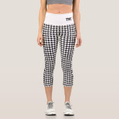 Leggings Capri Racing noir blanc Checker indicateur Initiales per (Recto)