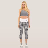 Leggings Capri Racing noir blanc Checker indicateur Initiales per (Recto)