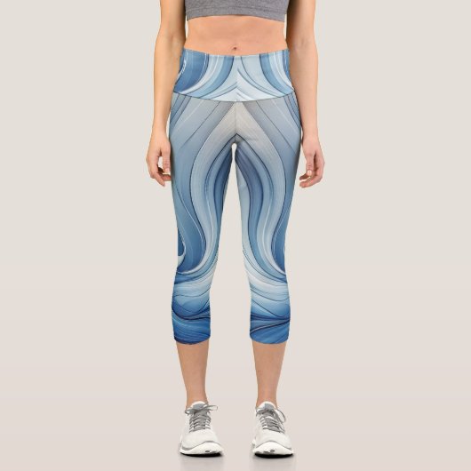 Leggings Capri Radiant blue white (Recto)