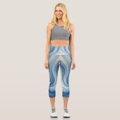 Leggings Capri Radiant blue white (Recto)