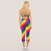 Leggings Capri Rainbow 6 Stripe LGBTQ Pride (Verso)