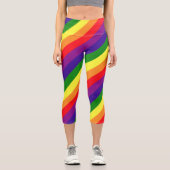 Leggings Capri Rainbow 6 Stripe LGBTQ Pride (Recto)
