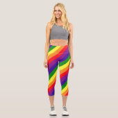Leggings Capri Rainbow 6 Stripe LGBTQ Pride (Recto)