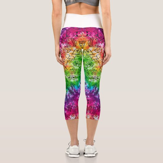 Leggings Capri Rainbow Doodle (Verso)