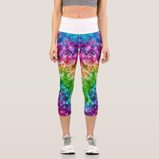 Leggings Capri Rainbow Doodle (Recto)