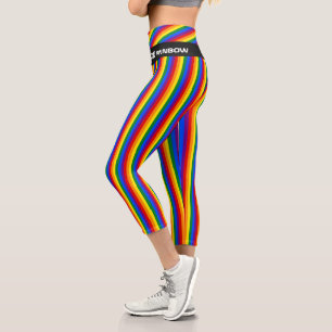 Leggings Capri Rainbow Flag & Pride, communauté LGBT /stripes Wea