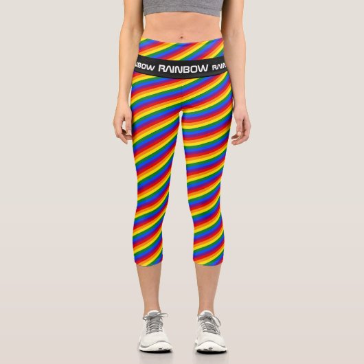 Leggings Capri Rainbow Flag & Pride, communauté LGBT /stripes Wea (Recto)