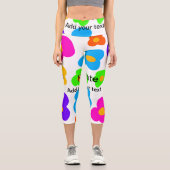 Leggings Capri Rainbow flower pride amour ajouter nom texte lqbtq (Recto)