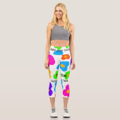 Leggings Capri Rainbow flower pride amour ajouter nom texte lqbtq (Recto)