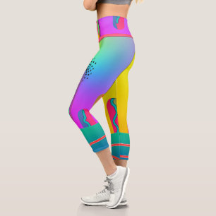 Leggings Capri Rainbow Geo Bold Small